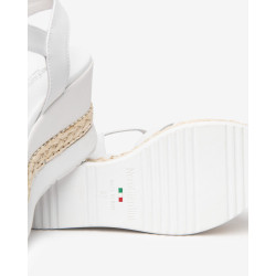 SANDALO CON ZEPPA NEROGIARDINI DONNA LOIRA BIANCO LOIRA BIANCO PU.MONOD.BAGHERIA E616012D/707  