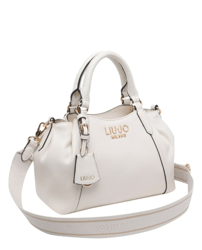 BORSA LIU JO DONNA LEATHER BAG CREAM 10X17X27CM AA6169 E1012 X0459