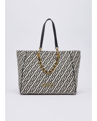 BORSA LIU JO DONNA GRANDE BOSTON BAG BLACK&WHITE 38X14X32CM AA6117 T380A Y9775