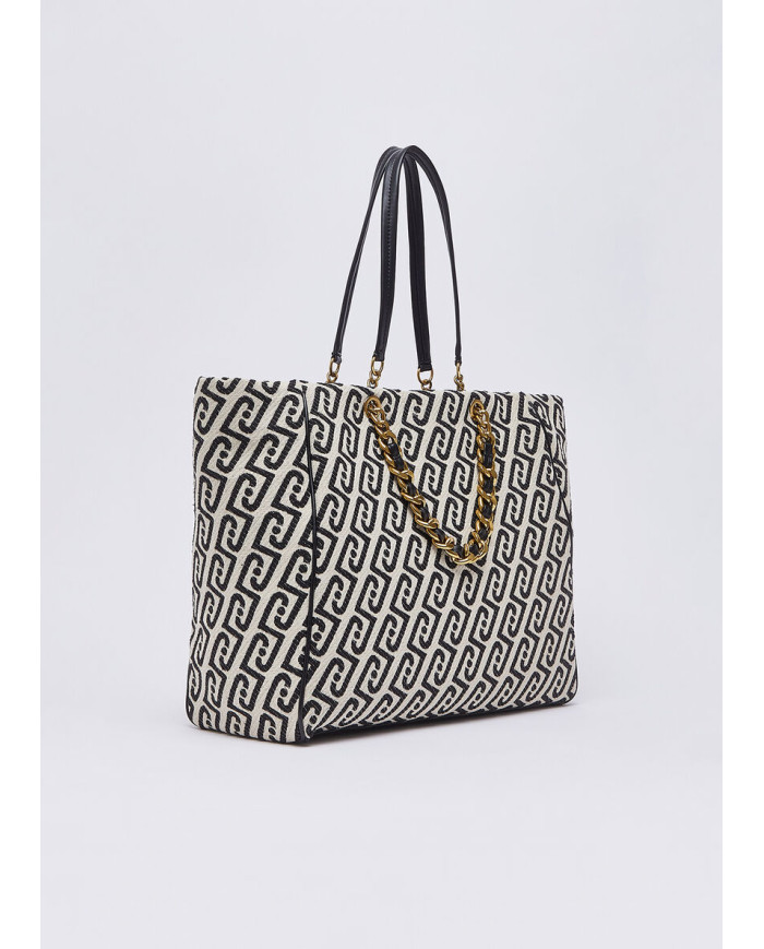 BORSA LIU JO DONNA GRANDE BOSTON BAG BLACK&WHITE 38X14X32CM AA6117 T380A Y9775
