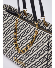 BORSA LIU JO DONNA GRANDE BOSTON BAG BLACK&WHITE 38X14X32CM AA6117 T380A Y9775