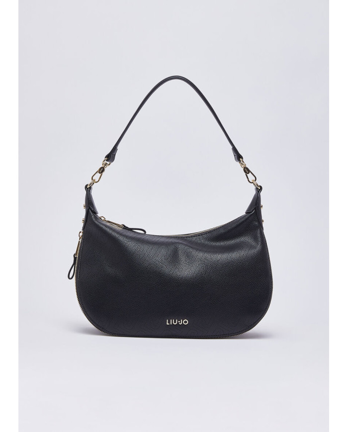 BORSA LIU JO DONNA CROSS OVER HOBO MEDIA LOGO MONOCRAM BLACK 32X10X25CM AA6133 ES026 22222 