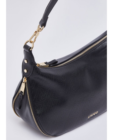 BORSA LIU JO DONNA CROSS OVER HOBO MEDIA LOGO MONOCRAM BLACK 32X10X25CM AA6133 ES026 22222 