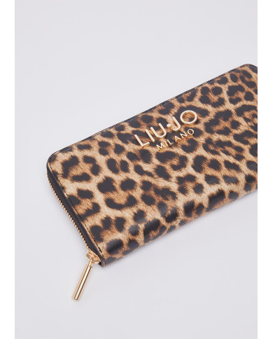 PORTAFOGLIO LIU JO DONNA WALLET MACUL.NATURALE ANIMALIER 19X2X10CM AA6170 E1119 00047