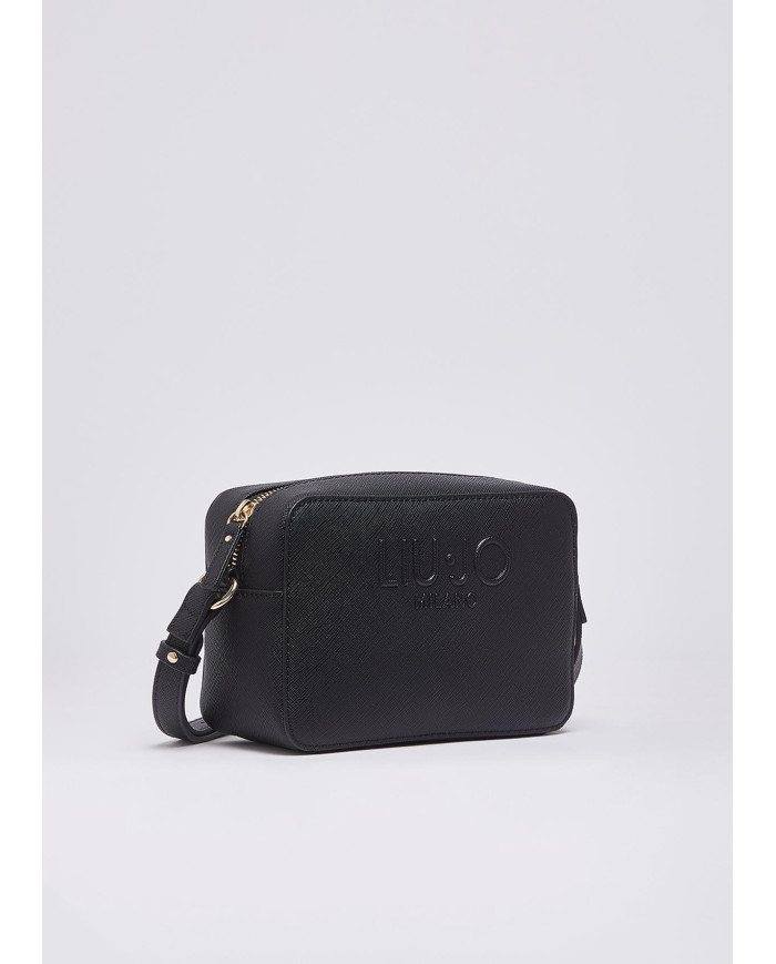 BORSA A TRACOLLA LIU JO DONNA CROSS OVER CON LOGO BLACK 20X8X13CM AA6153 ES029 22222