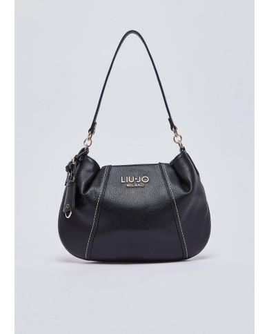 BORSA LIU JO DONNA LEATHER BAG HOBO PICCOLA BLACK 27X10X20CM AA6167 E1012 22222