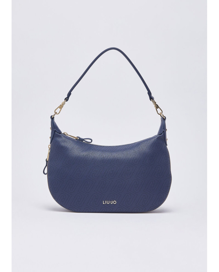 BORSA LIU JO DONNA CROSS OVER HOBO MEDIA CON LOGO MONOGRAM DRESS BLUE AA6133 ES026 94024