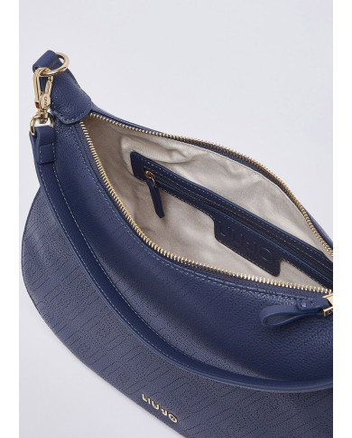 BORSA LIU JO DONNA CROSS OVER HOBO MEDIA CON LOGO MONOGRAM DRESS BLUE AA6133 ES026 94024