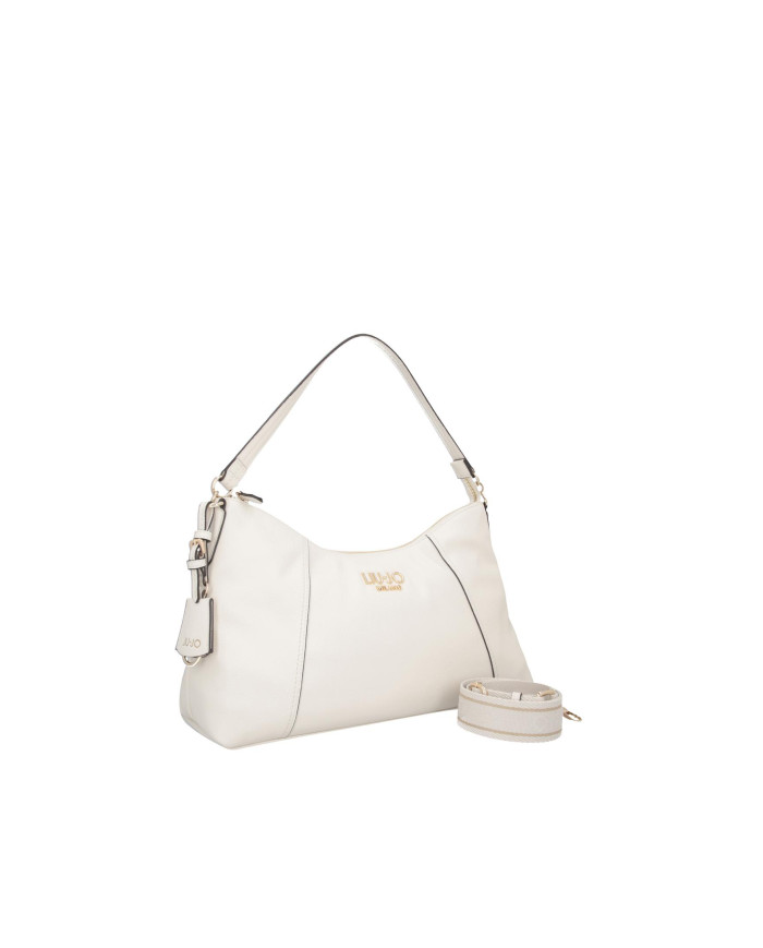 BORSA LIU JO DONNA LEATHER BAG HOBO MEDIA CREAM 39X12X23CM AA6164 E1012 X0459