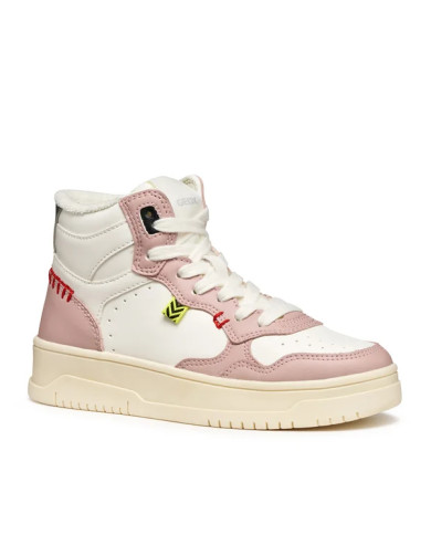 SNEAKERS GEOX BAMBINA J LESTRELLA  WHITE/ROSE TG: 31-35 J56NLA 000BC C0674/A 