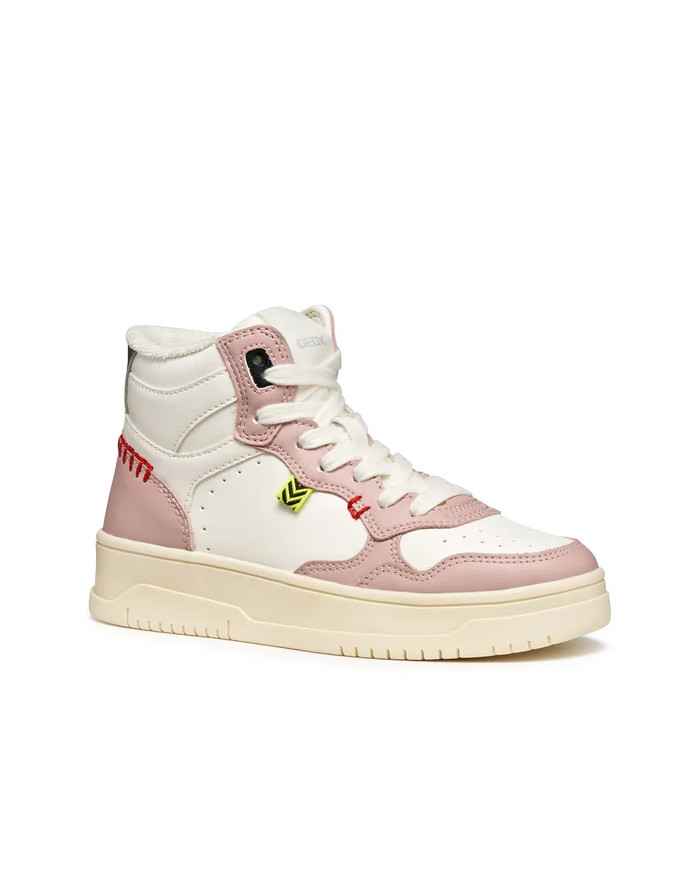SNEAKERS GEOX BAMBINA J LESTRELLA  WHITE/ROSE TG:36-39 J56NLA 000BC C0674/B