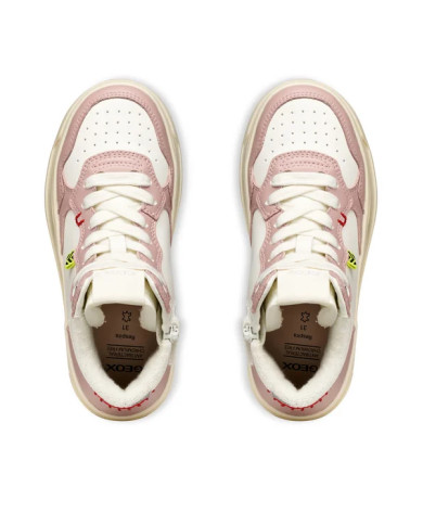 SNEAKERS GEOX BAMBINA J LESTRELLA  WHITE/ROSE TG:36-39 J56NLA 000BC C0674/B