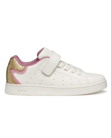 SNEAKERS GEOX BAMBINA J ECLYPER A - VIT.SIN+VER.GLIT WHITE/ROSE TG:28-35 J36LRA 0BCKC C0674/A
