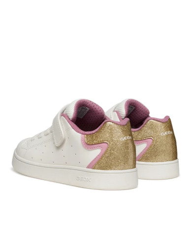 SNEAKERS GEOX BAMBINA J ECLYPER A - VIT.SIN+VER.GLIT WHITE/ROSE TG:28-35 J36LRA 0BCKC C0674/A