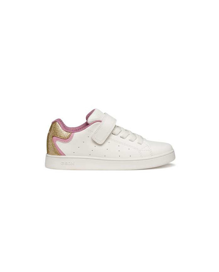 SNEAKERS GEOX BAMBINA J ECLYPER A - VIT.SIN+VER.GLIT WHITE/ROSE TG: 36-39 J36LRA 0BCKC C0674/B 
