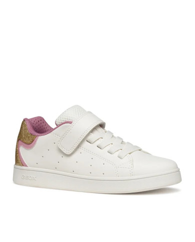 SNEAKERS GEOX BAMBINA J ECLYPER A - VIT.SIN+VER.GLIT WHITE/ROSE TG: 36-39 J36LRA 0BCKC C0674/B 