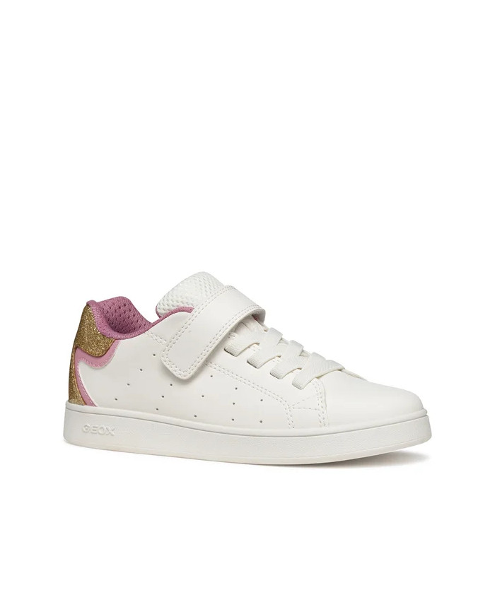SNEAKERS GEOX BAMBINA J ECLYPER A - VIT.SIN+VER.GLIT WHITE/ROSE TG: 36-39 J36LRA 0BCKC C0674/B 