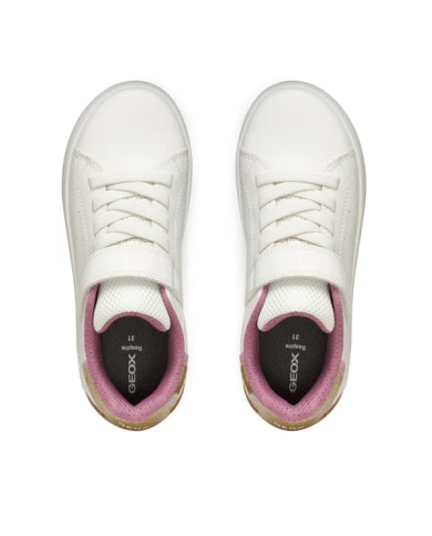 SNEAKERS GEOX BAMBINA J ECLYPER A - VIT.SIN+VER.GLIT WHITE/ROSE TG: 36-39 J36LRA 0BCKC C0674/B 