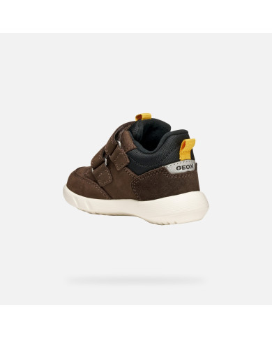 GEOX PRIMI PASSI BAMBINO B HYROO WPF A - NABUK+NYLON BROWN COTTO/BLACK TG:20-23 B365EA 032FU C0517/A