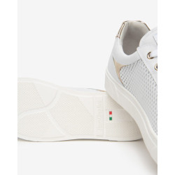 SNEAKERS NEROGIARDINI DONNA SKIPPER BIANCO SKIPPER BIANCO T.BRILL PLATINO TR MALAGA E615252D/707