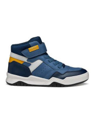 SNEAKERS GEOX BAMBINO J PERTH B. F - GBK CER.+NYLON  AVIO/GREY TG:36-37 J367RF 0MEFU C4263/B
