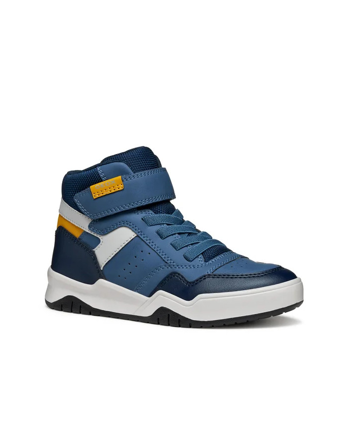 SNEAKERS GEOX BAMBINO J PERTH B. F - GBK CER.+NYLON  AVIO/GREY TG:36-37 J367RF 0MEFU C4263/B