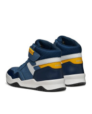 SNEAKERS GEOX BAMBINO J PERTH B. F - GBK CER.+NYLON  AVIO/GREY TG:36-37 J367RF 0MEFU C4263/B