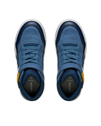 SNEAKERS GEOX BAMBINO J PERTH B. F - GBK CER.+NYLON  AVIO/GREY TG:36-37 J367RF 0MEFU C4263/B