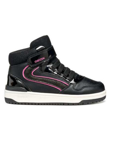 SNEAKERS GEOX BAMBINA J WASHIBA A - GEOBUCK+VERN.SIN BLACK/FUCHSIA