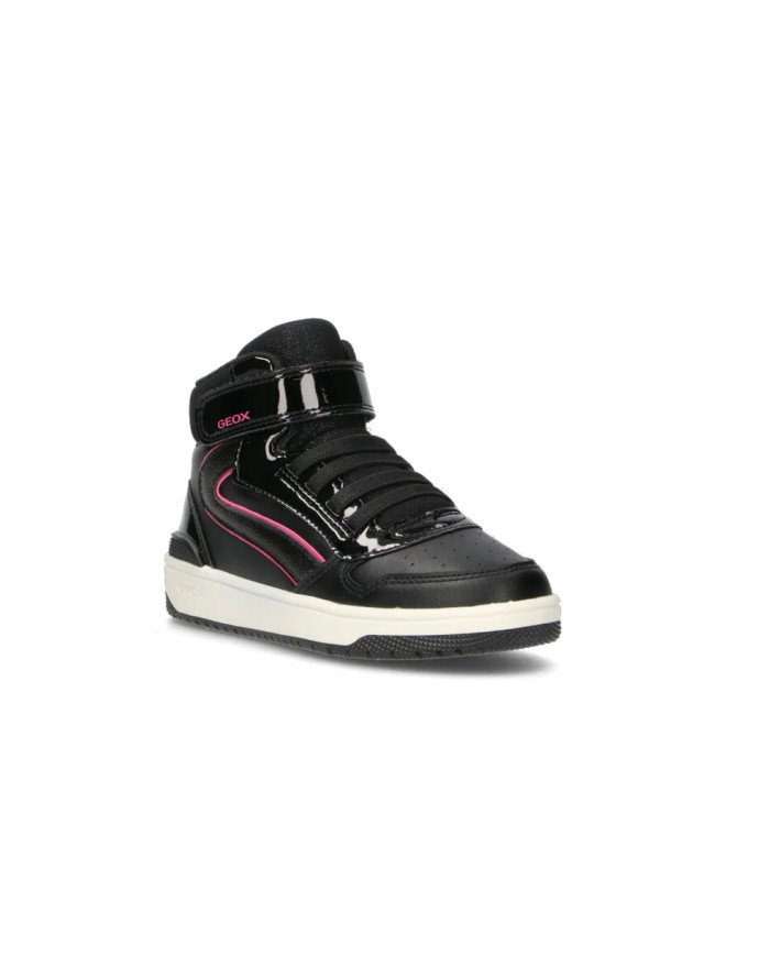 SNEAKERS GEOX BAMBINA J WASHIBA A - GEOBUCK+VERN.SIN BLACK/FUCHSIA