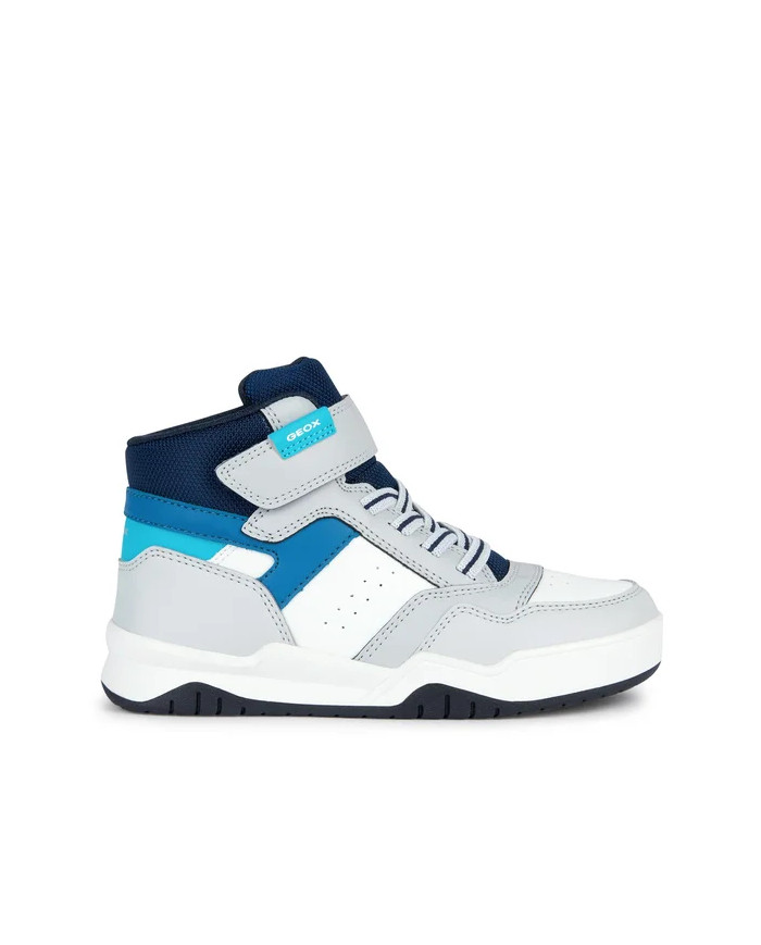 SNEAKERS  GEOX BAMBINO J PERTH B. F - GBK BOTT.+NYLON LT GREY/LT BLUE TG:28-35 J367RF 0FE8V C9145