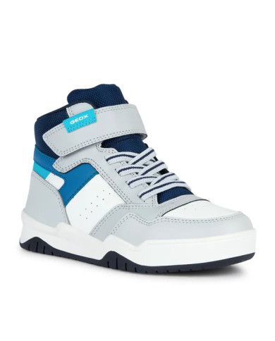 SNEAKERS  GEOX BAMBINO J PERTH B. F - GBK BOTT.+NYLON LT GREY/LT BLUE TG:28-35 J367RF 0FE8V C9145