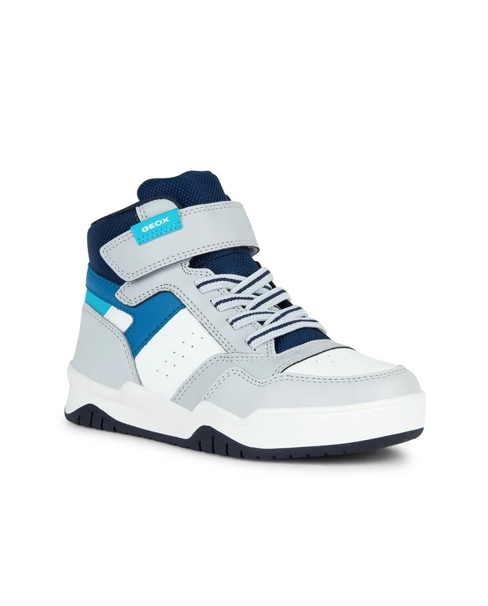 SNEAKERS  GEOX BAMBINO J PERTH B. F - GBK BOTT.+NYLON LT GREY/LT BLUE TG:28-35 J367RF 0FE8V C9145