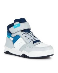 SNEAKERS  GEOX BAMBINO J PERTH B. F - GBK BOTT.+NYLON LT GREY/LT BLUE TG:28-35 J367RF 0FE8V C9145