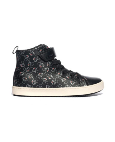 SNEAKERS  GEOX BAMBINA J KALISPERA G. H - SINT.STAMP. BLACK/SILVER TG:28-35 J364GH 4 C0039