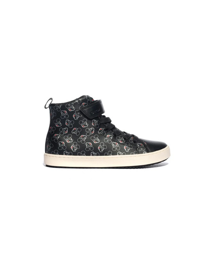 SNEAKERS  GEOX BAMBINA J KALISPERA G. H - SINT.STAMP. BLACK/SILVER TG:28-35 J364GH 4 C0039