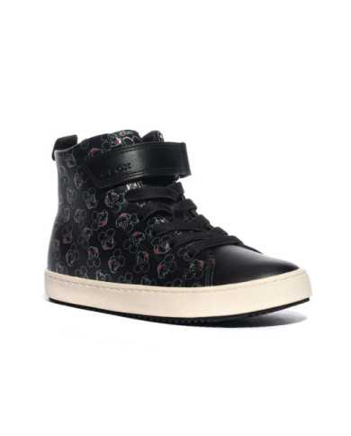 SNEAKERS  GEOX BAMBINA J KALISPERA G. H - SINT.STAMP. BLACK/SILVER TG:28-35 J364GH 4 C0039