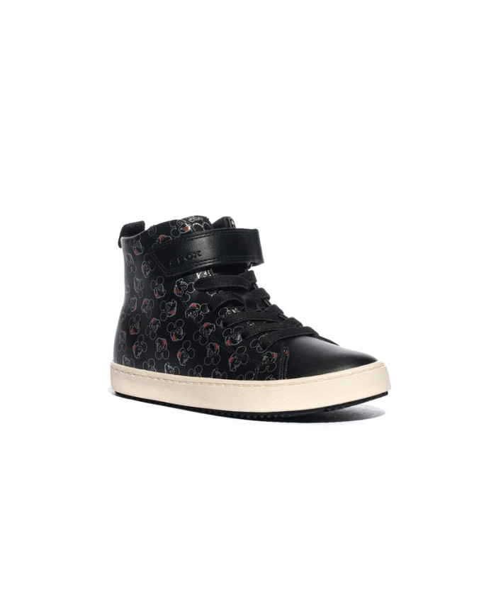 SNEAKERS  GEOX BAMBINA J KALISPERA G. H - SINT.STAMP. BLACK/SILVER TG:28-35 J364GH 4 C0039