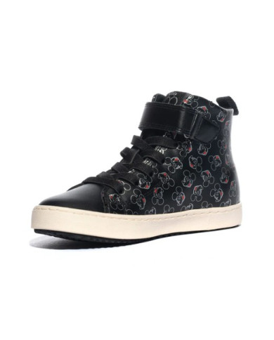 SNEAKERS  GEOX BAMBINA J KALISPERA G. H - SINT.STAMP. BLACK/SILVER TG:28-35 J364GH 4 C0039