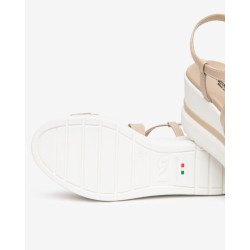 SANDALI CON ZEPPA NEROGIARDINI DONNA TAMIGI LINO PU.ALICANTE E615953D/453