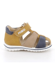 SANDALO PRIMIGI PRIMI PASSI BAMBINO SI.NABUK DELAV. SENAPE-BLU 7865500