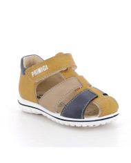 SANDALO PRIMIGI PRIMI PASSI BAMBINO SI.NABUK DELAV. SENAPE-BLU 7865500