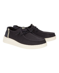 MOCASSINO HEY DUDE DONNA WENDY ESPANDRILLE WOVEN BLACK SLIP-ON HD.43681/001