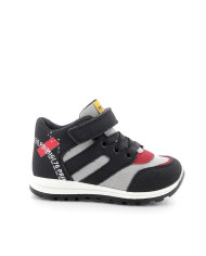 SNEAKERS PRIMIGI PRIMI PASSI BAMBINO SI.SCAM.LONDON  NERO-GREY