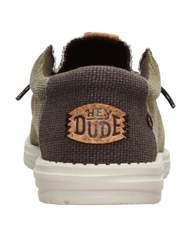 MOCASSINO HEY DUDE UOMO WALLY BRAIDED BURNT OLIVE/DELICIOSO BROWN HD.40003 3CI 