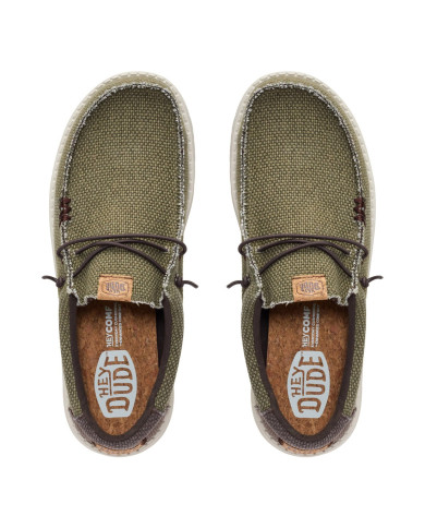 MOCASSINO HEY DUDE UOMO WALLY BRAIDED BURNT OLIVE/DELICIOSO BROWN HD.40003 3CI 