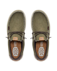 MOCASSINO HEY DUDE UOMO WALLY BRAIDED BURNT OLIVE/DELICIOSO BROWN HD.40003 3CI 