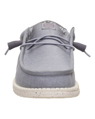 MOCASSINO HEY DUDE UOMO WALLY STRETCH CANVAS FLANNEL GREY/BONE WHITE HD.40700 1XA