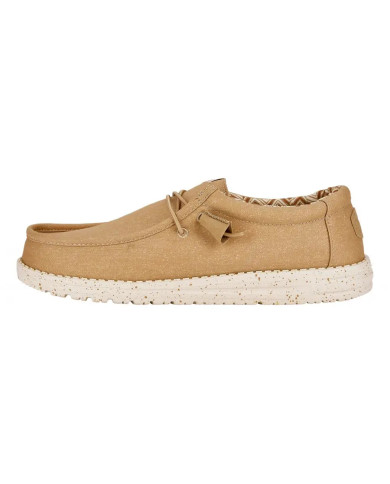 MOCASSINO HEY DUDE UOMO WALLY STRETCH CANVAS TAN HD.40700 265 