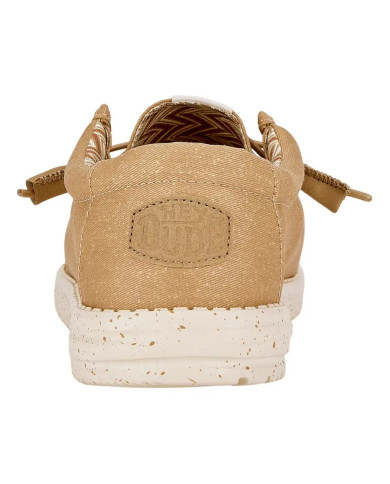 MOCASSINO HEY DUDE UOMO WALLY STRETCH CANVAS TAN HD.40700 265 